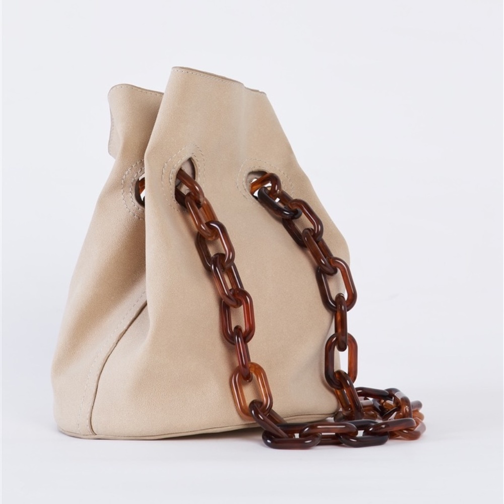 Suede bucket bag